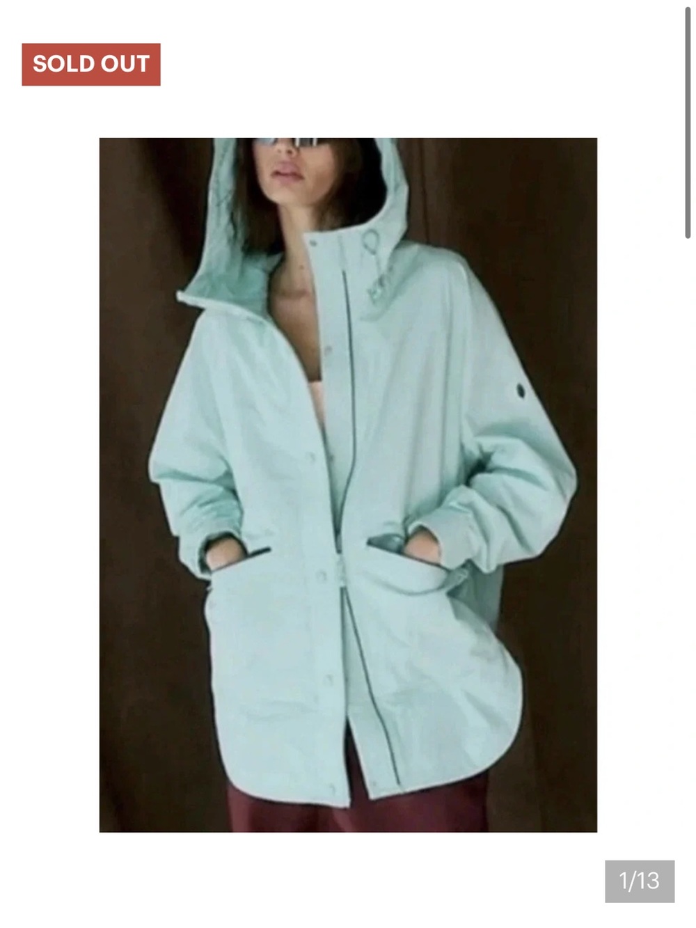 FREE PEOPLE FP MOVEMENT CRYSTAL SAGE SINGIN' IN THE RAIN PACKABLE JACKET COAT XS